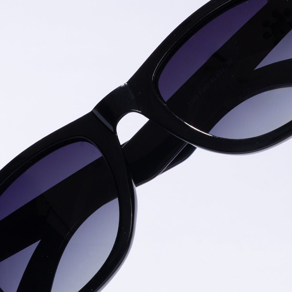 Tom Miller Essential 003 wayfarer sunglasses, black frame, grey lens
