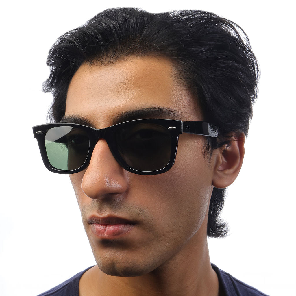 Tom Miller Elite 001 wayfarer sunglasses, black frame #Frame Color_Black