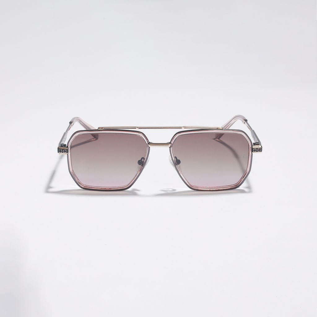 Tom Miller Select 002 aviator sunglasses, multi frame, pink lens #Frame Color_Multi / Pink Lens