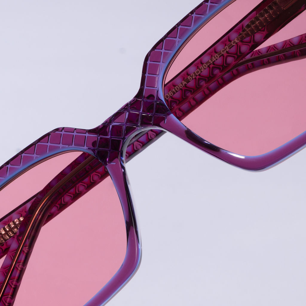 Tom Miller Select 006 cat eye sunglasses, multicolor frame, pink lens