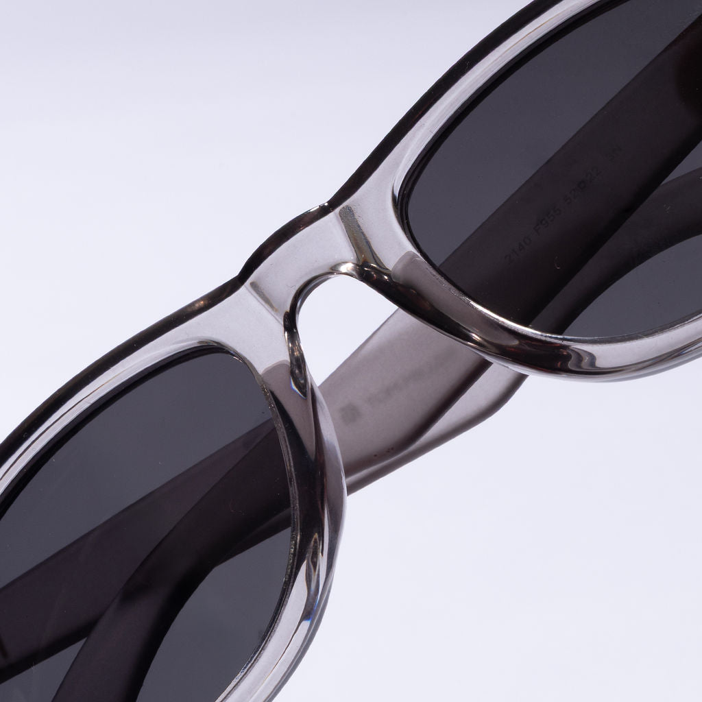 Tom Miller Essential 003 wayfarer sunglasses, grey frame, black lens