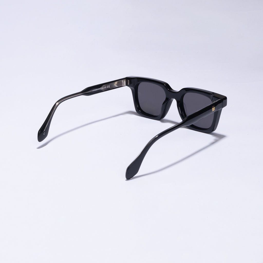 Tom Miller Elite 006 square sunglasses, black frame, black lens #Frame Color_Black / Black Lens
