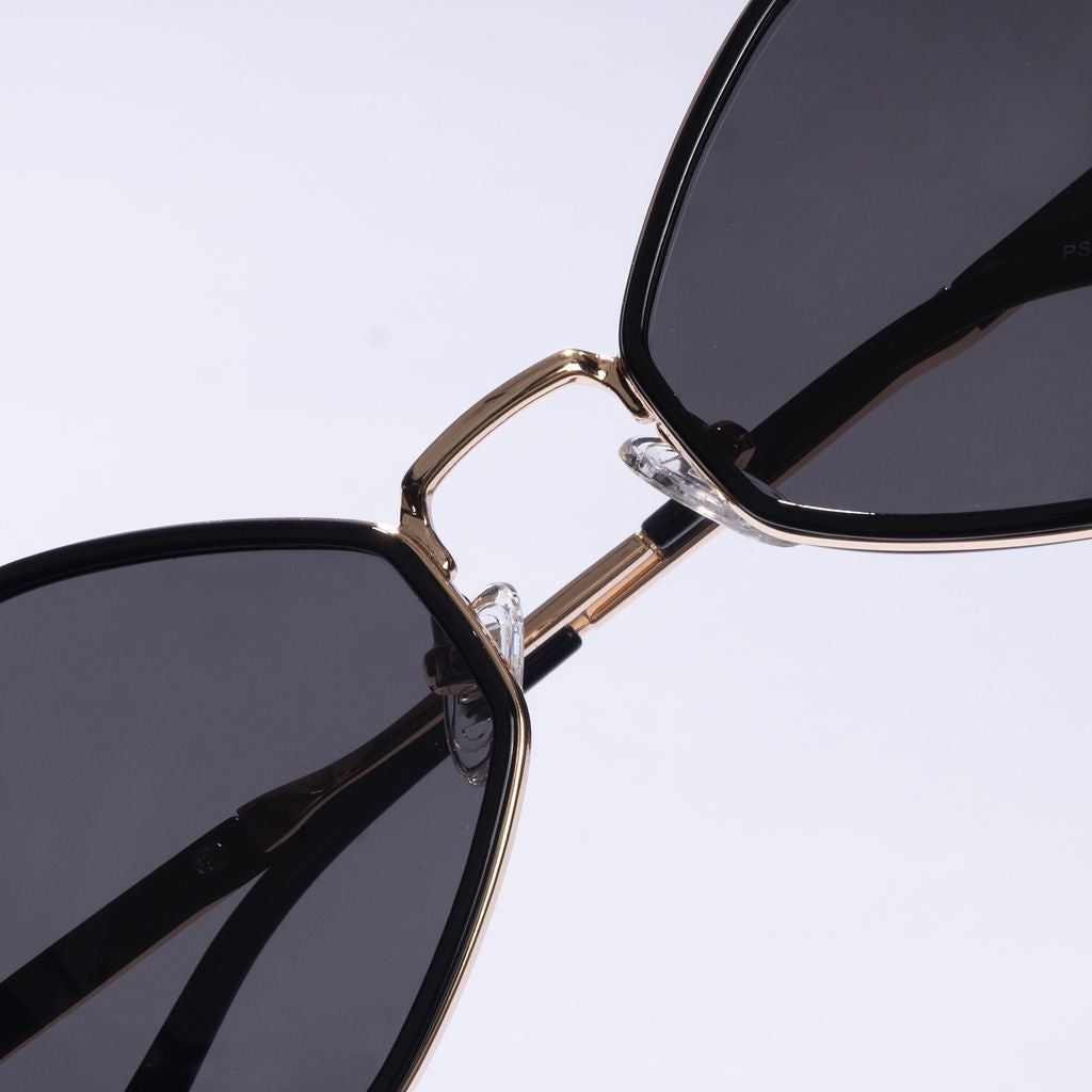 Tom Miller Essential 005 diamond sunglasses, gold frame, black lens
