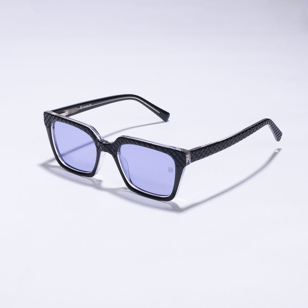 Tom Miller Select 006 cat eye sunglasses, black frame, purple lens #Frame Color_Black / Purple
