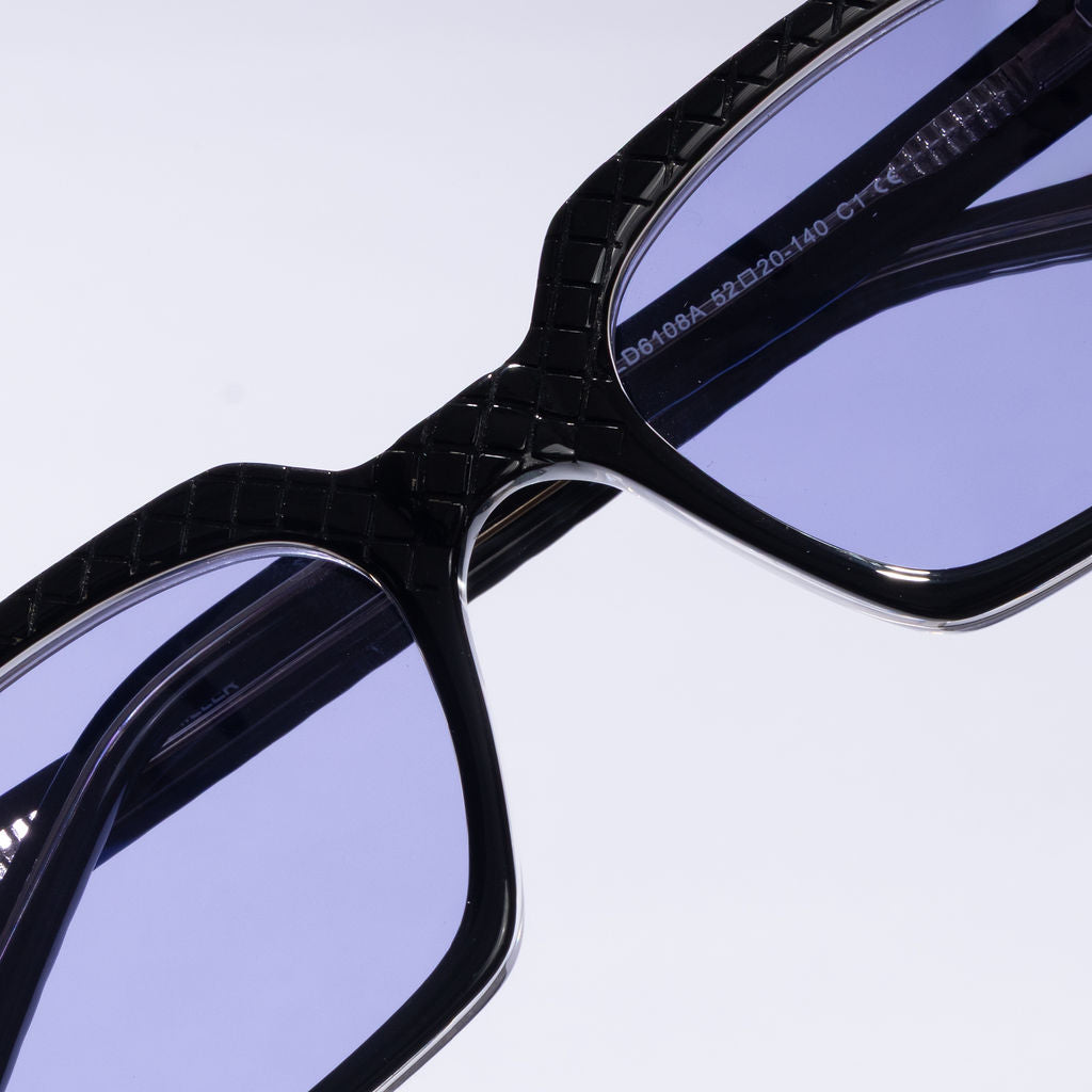 Tom Miller Select 006 cat eye sunglasses, black frame, purple lens