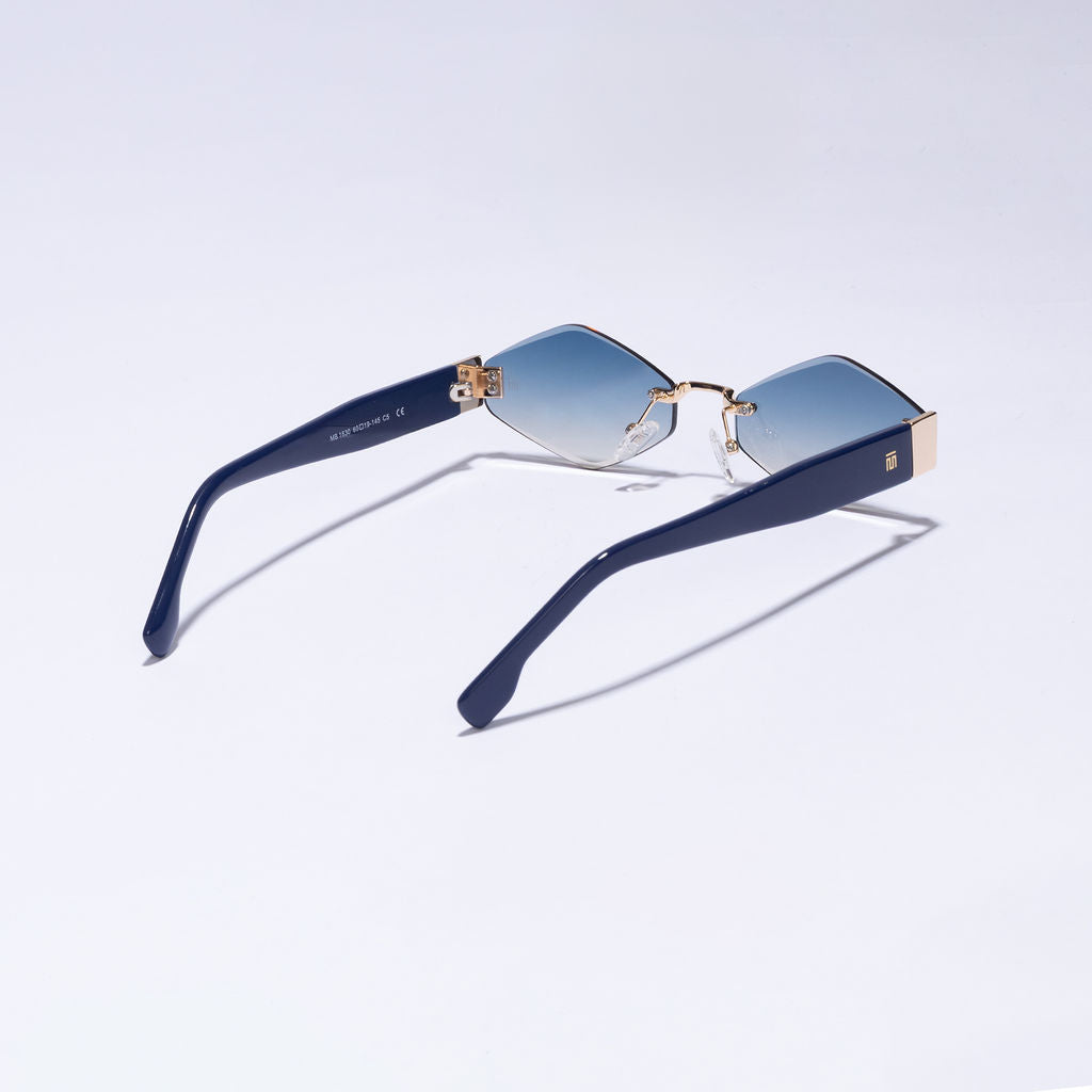 Tom Miller Elite 003 diamond sunglasses, blue frame, blue lens