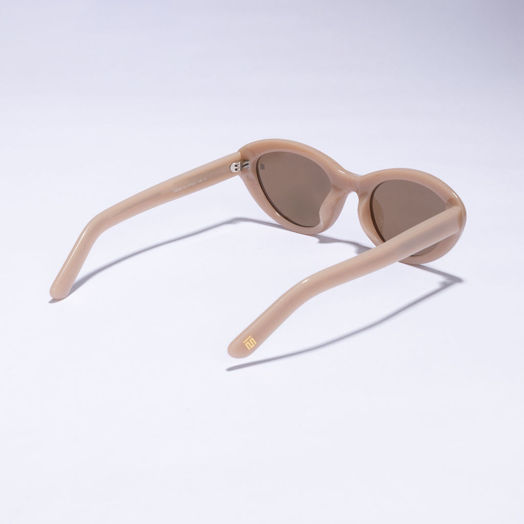 Tom Miller Essential 004 cat eye sunglasses, peach frame, brown lens