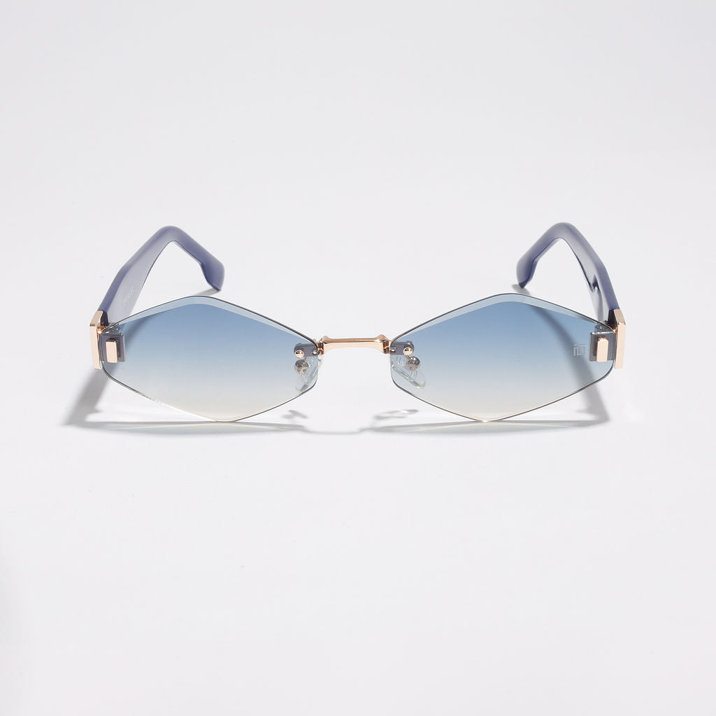 Tom Miller Elite 003 diamond sunglasses, blue frame, blue lens