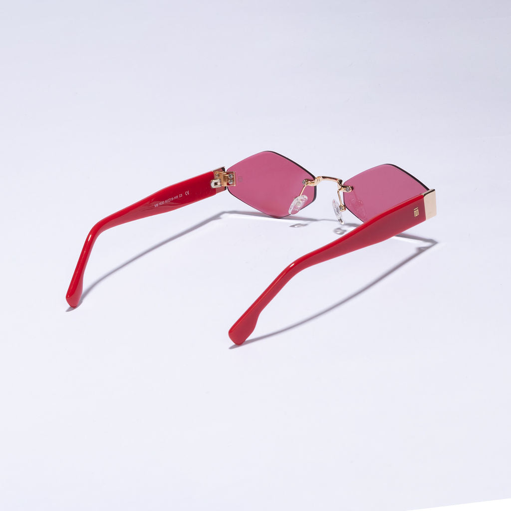 Tom Miller Elite 003 diamond sunglasses, red frame, red lens