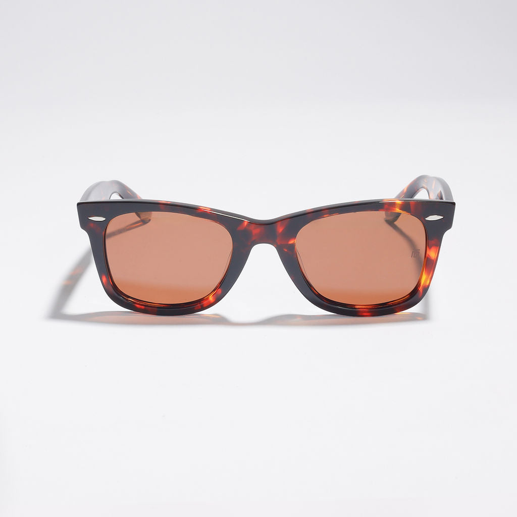 Tom Miller Elite 001 wayfarer sunglasses, tortoise frame, brown lens