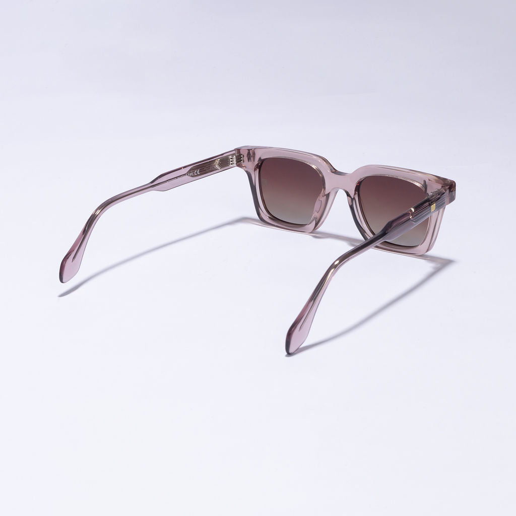 Tom Miller Elite 006 square sunglasses, pink frame, brown lens #Frame Color_Pink / Brown Lens