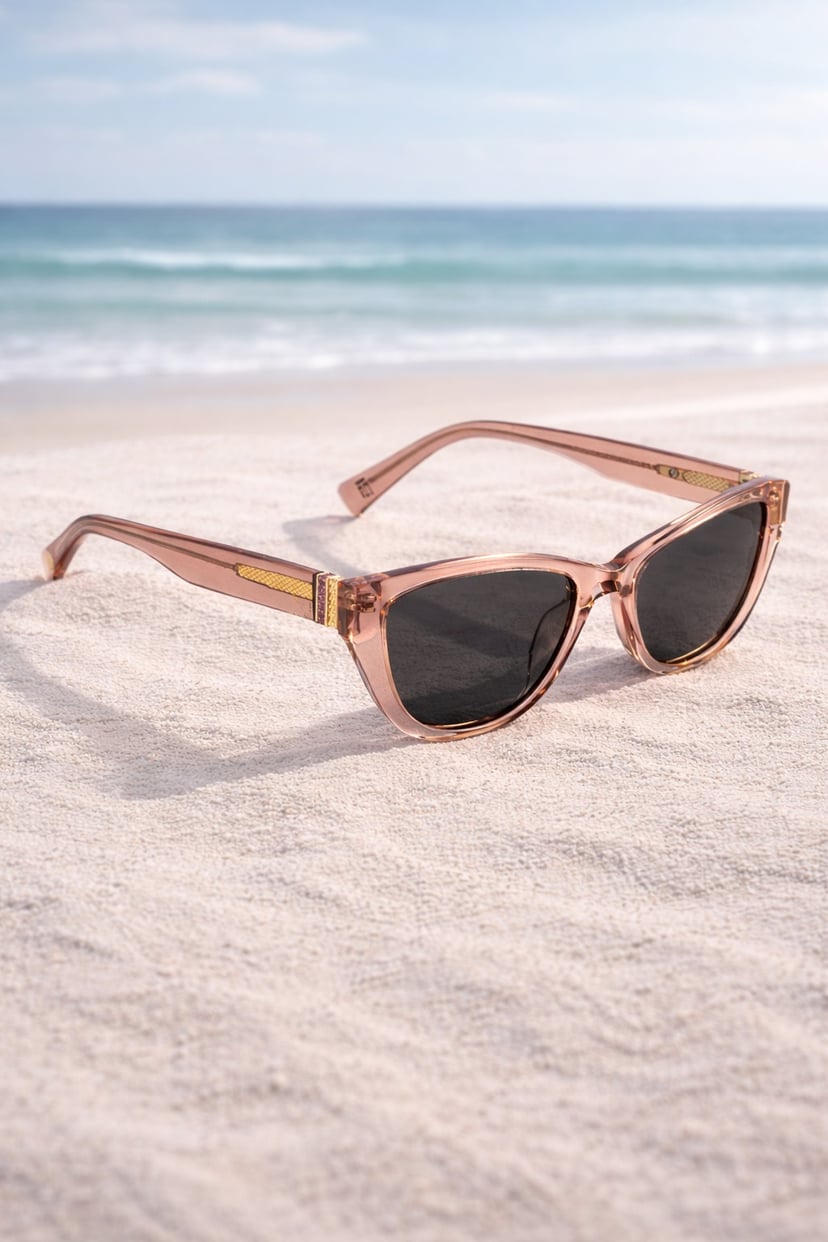 Classic gold aviator sunglasses with brown gradient lenses on marble surface