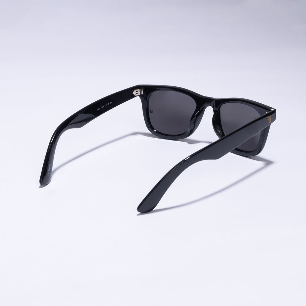 Tom Miller Essential 003 wayfarer sunglasses, black frame, black lens
