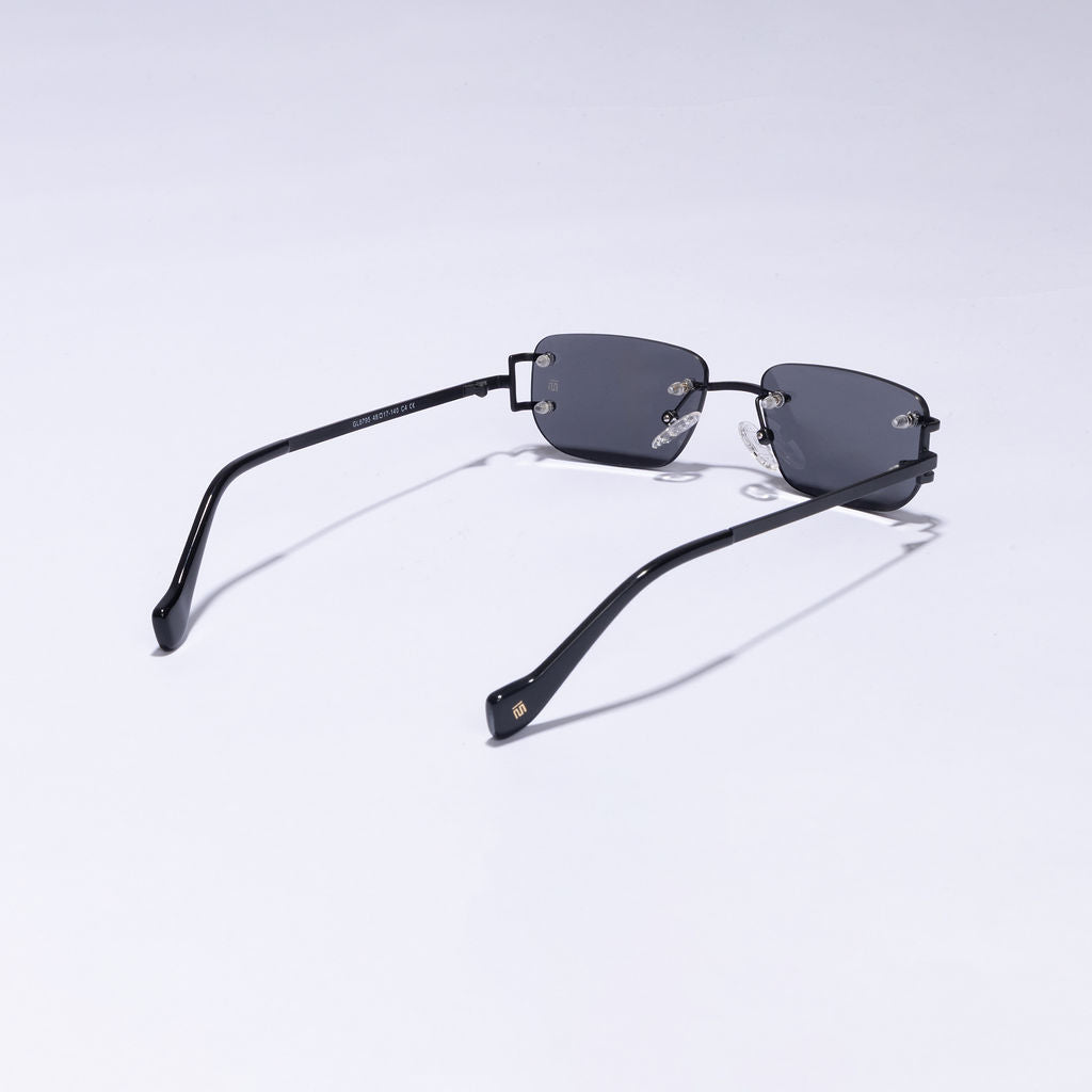 Tom Miller Select 011 rectangle sunglasses, black frame, black lens