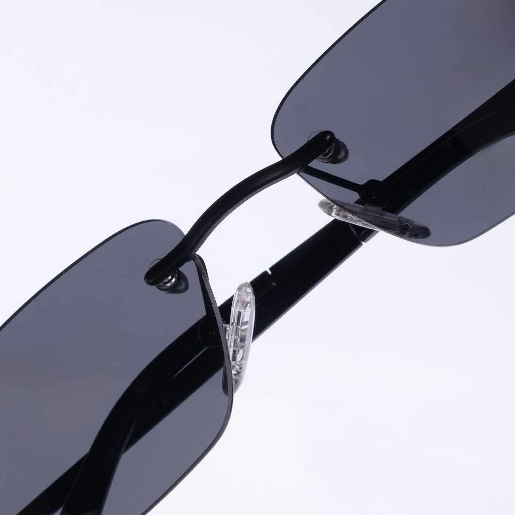 Tom Miller Select 011 rectangle sunglasses, black frame, black lens #Eyewear frame color_Black / Black Lens