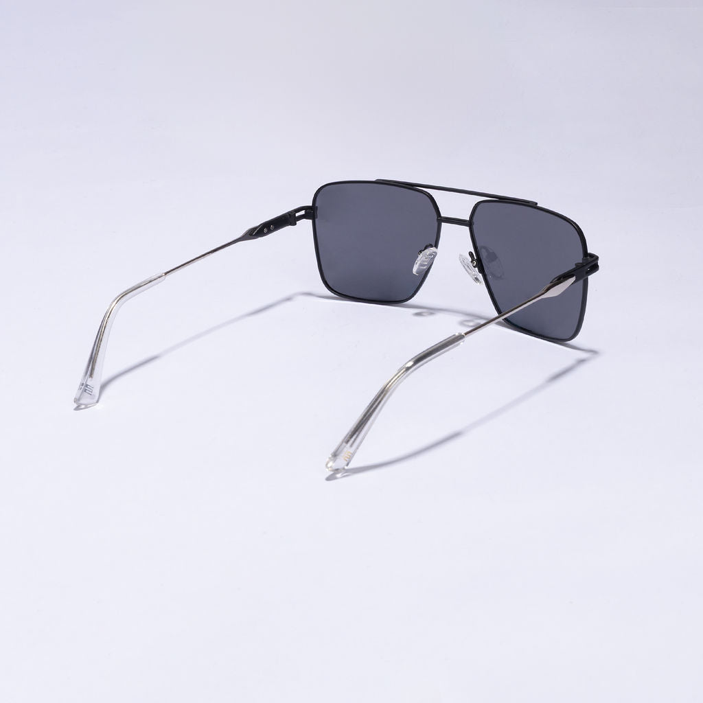 Tom Miller Elite 007 square sunglasses, black frame, black lens #Frame Color_Black / Black Lens