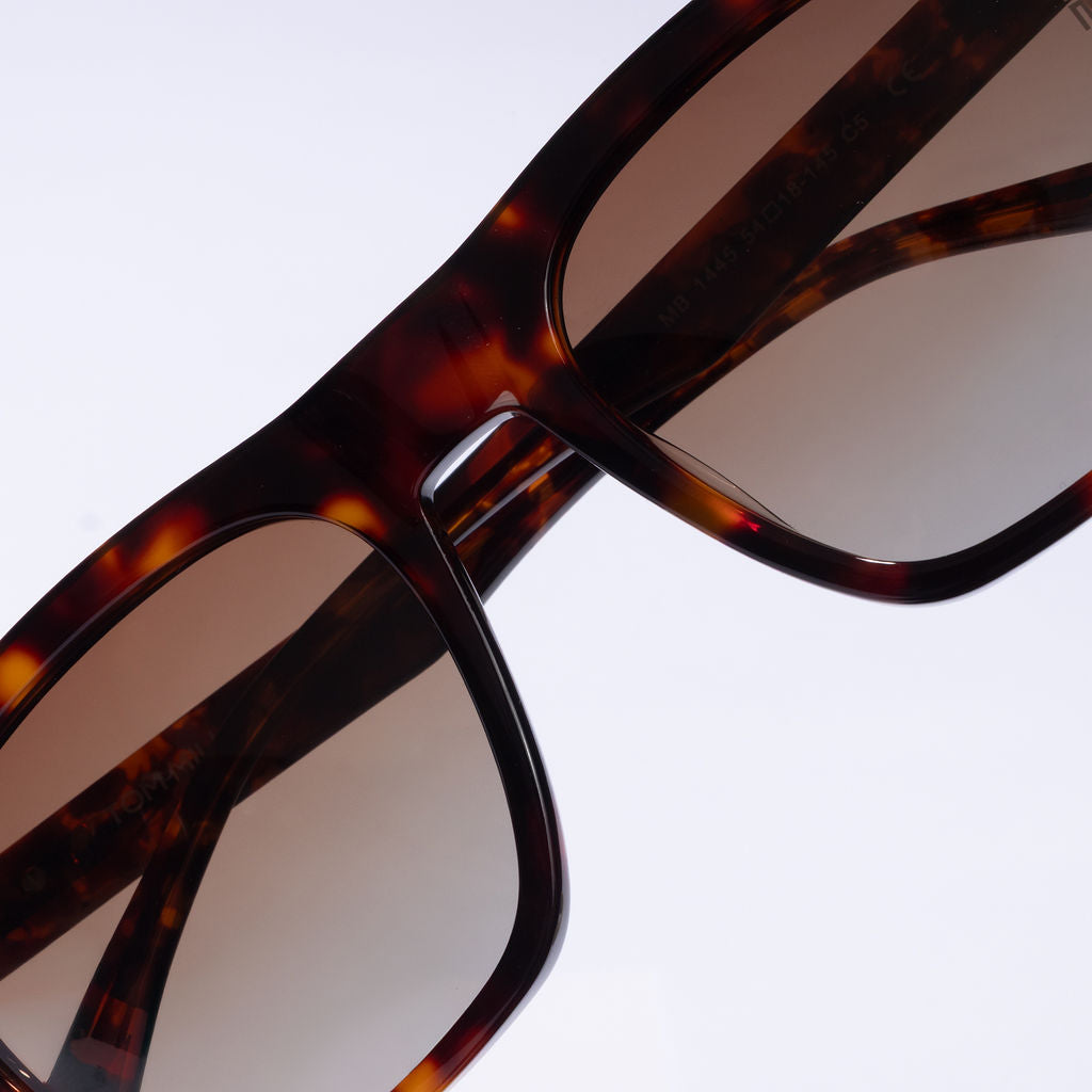 Tom Miller Elite 005 square sunglasses, tortoise frame, brown lens