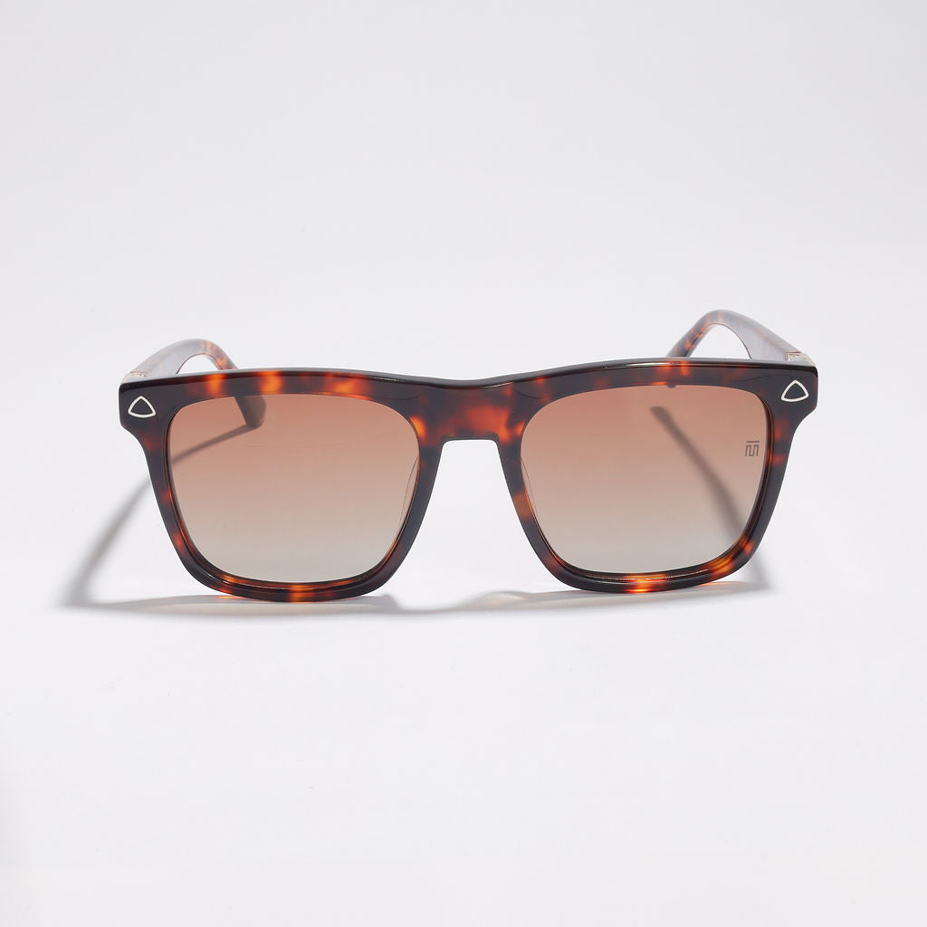 Tom Miller Elite 005 square sunglasses, tortoise frame, brown lens