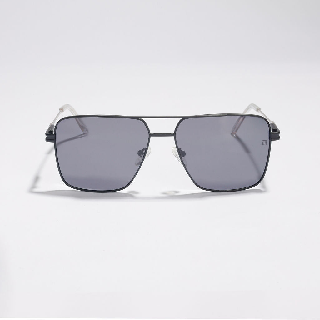 Tom Miller Elite 007 square sunglasses, black frame, black lens #Frame Color_Black / Black Lens