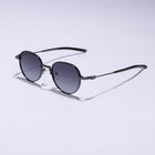 Tom Miller Select 005 round sunglasses, gunmetal frame, grey lens #Frame Color_Gun Metal / Grey