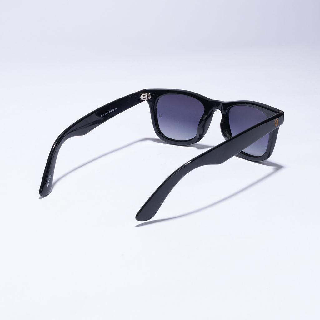 Tom Miller Essential 003 wayfarer sunglasses, black frame, grey lens