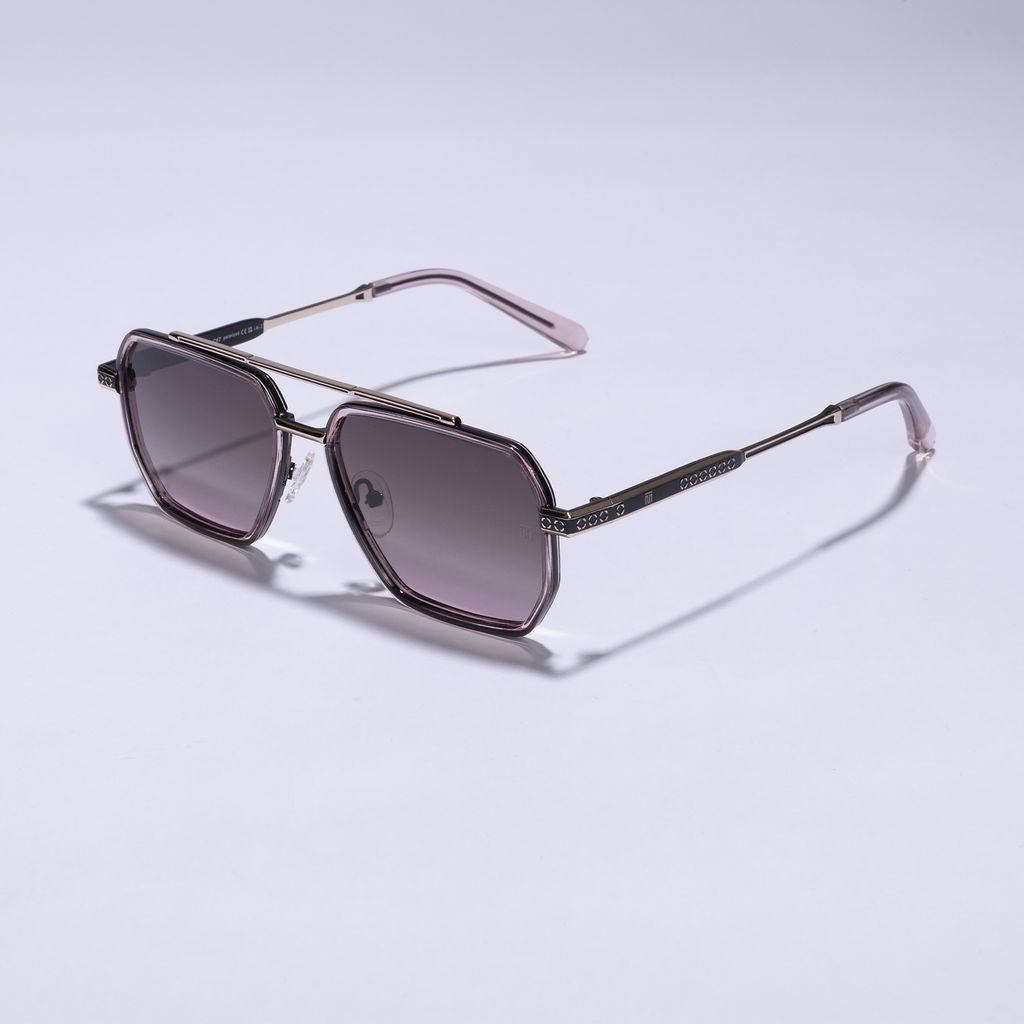 Tom Miller Select 002 aviator sunglasses, multi frame, pink lens #Frame Color_Multi / Pink Lens