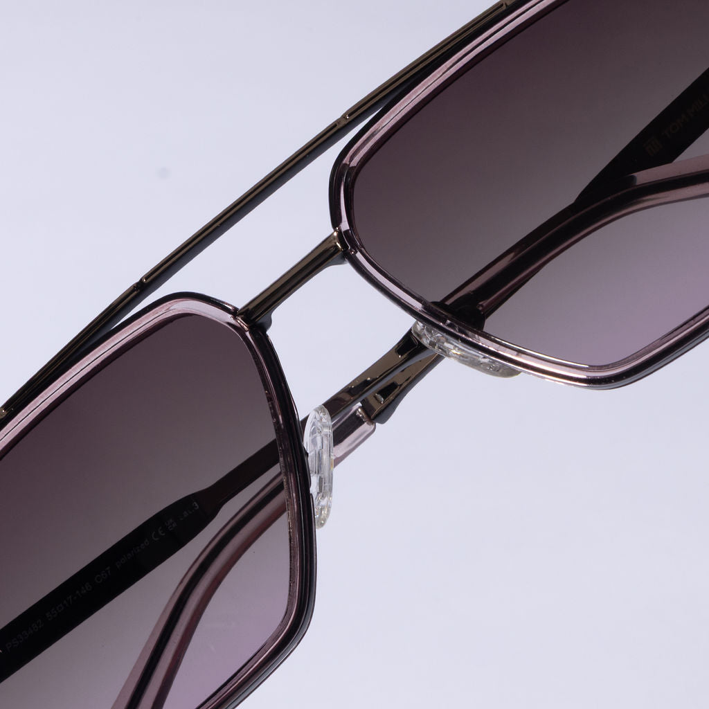 Tom Miller Select 002 aviator sunglasses, multi frame, pink lens #Frame Color_Multi / Pink Lens
