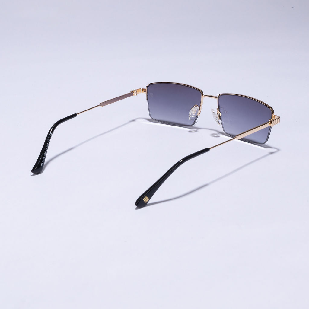 Tom Miller Select 001 rectangle sunglasses, gold frame, grey lens #Frame Color_Gold / Grey Lens