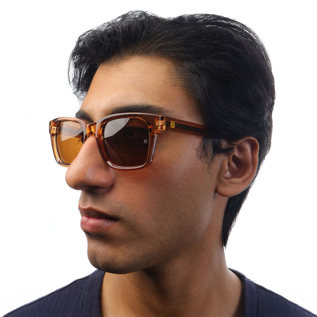 Tom Miller Essential 002 square sunglasses, brown frame, brown lens