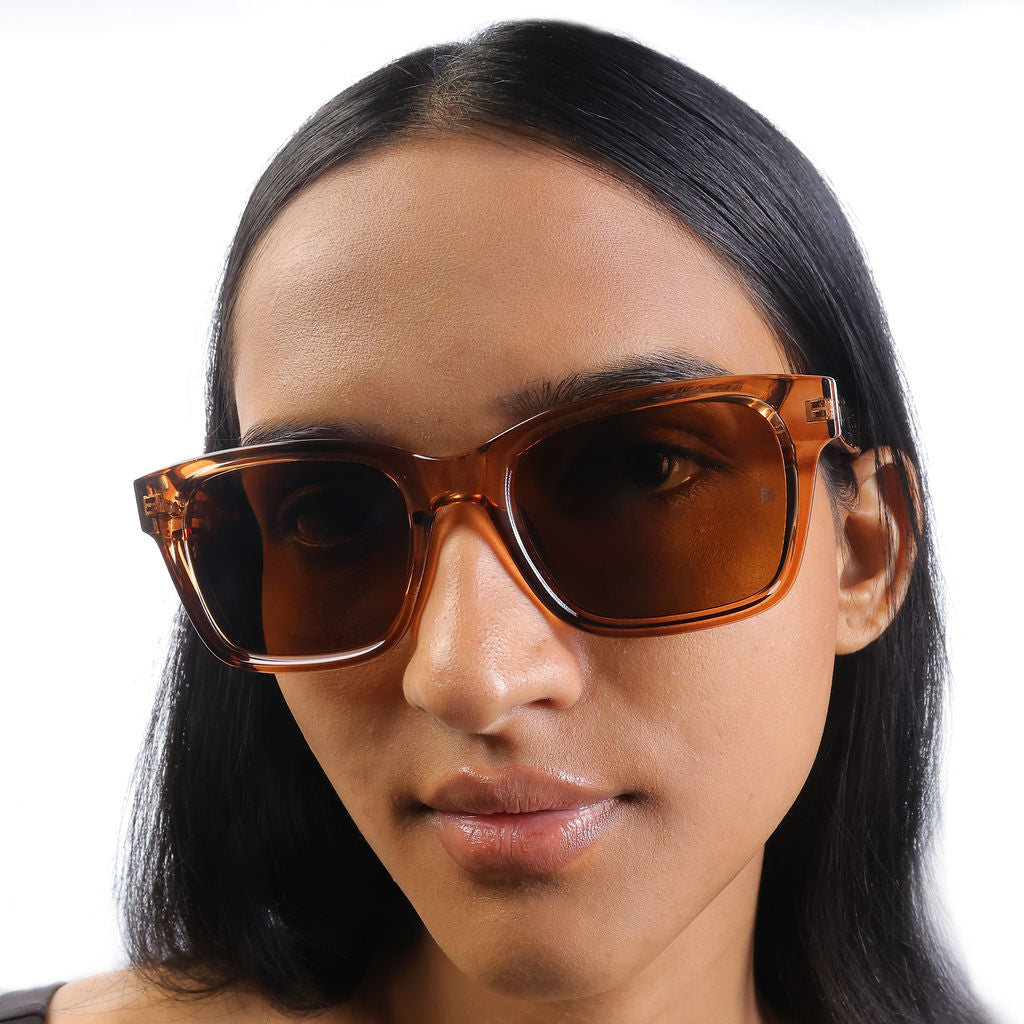 Tom Miller Essential 002 square sunglasses, brown frame, brown lens