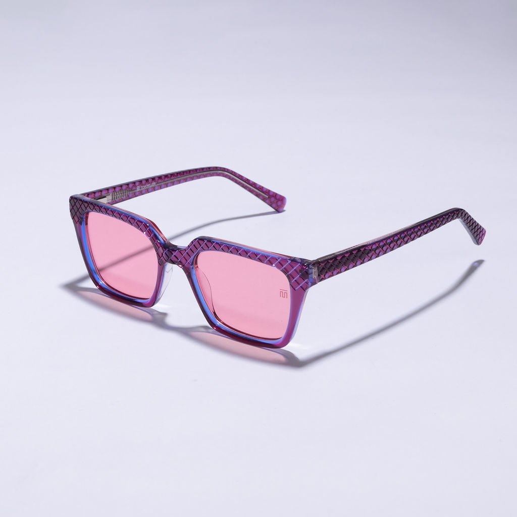 Tom Miller Select 006 cat eye sunglasses, multicolor frame, pink lens
