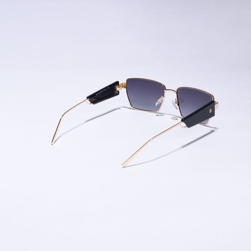 Tom Miller Elite 004 rectangle sunglasses, gold frame, grey lens