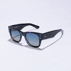 Tom Miller Elite 018 wayfarer sunglasses, black frame, blue lens #Eyewear frame color_Black / Blue