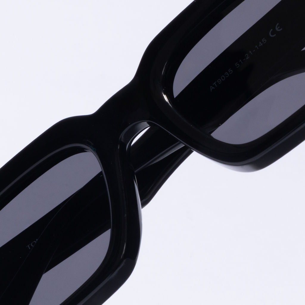 Tom Miller Elite 006 square sunglasses, black frame, black lens #Frame Color_Black / Black Lens