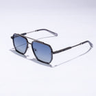 Tom Miller Select 002 aviator sunglasses, silver frame, blue lens #Frame Color_Silver / Blue Lens