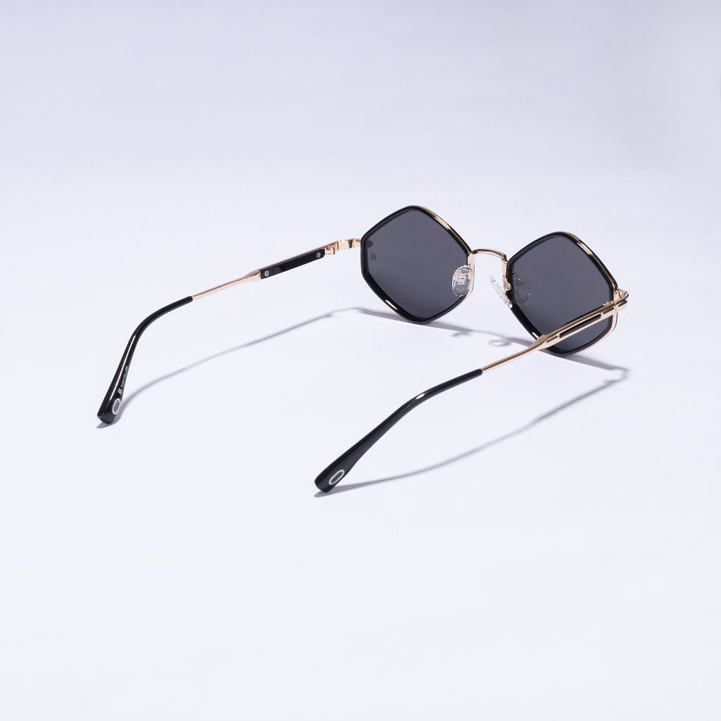 Tom Miller Essential 005 diamond sunglasses, gold frame, black lens