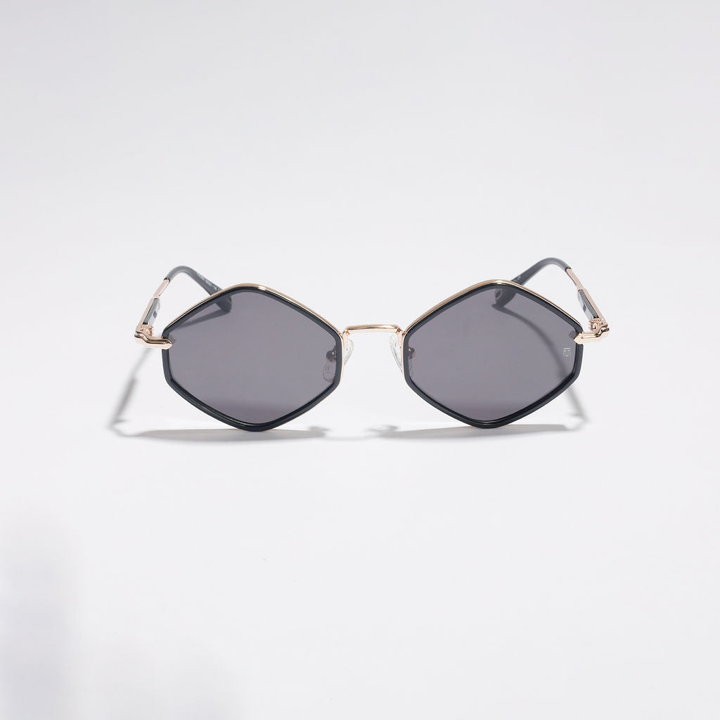 Tom Miller Essential 005 diamond sunglasses, gold frame, black lens