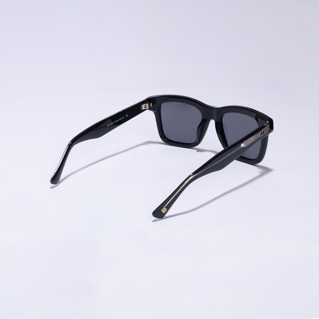 Tom Miller Select 012 rectangle sunglasses, black frame, black lens #Eyewear frame color_Black / Black Lens