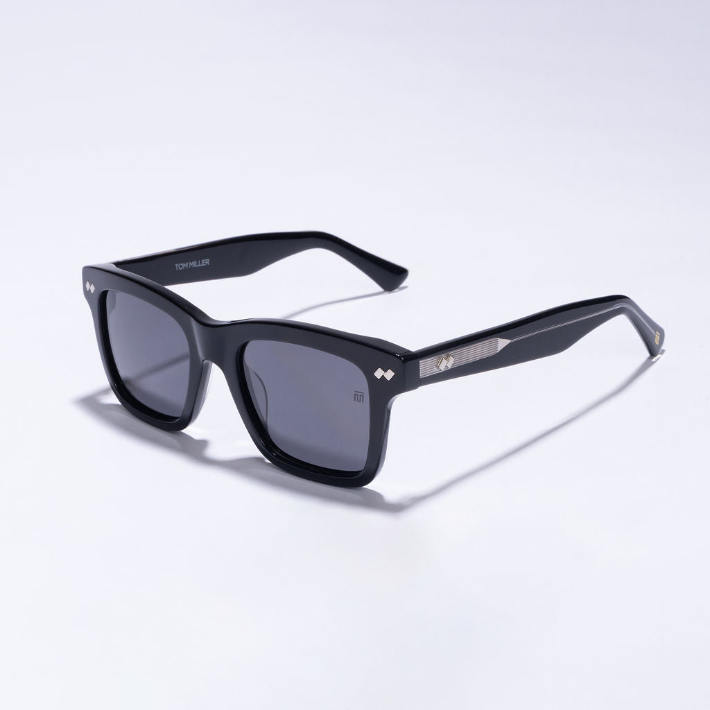Tom Miller Select 012 rectangle sunglasses, black frame, black lens #Eyewear frame color_Black / Black Lens