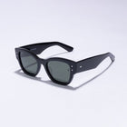 Tom Miller Elite 017 cat eye sunglasses, black frame, green lens #Eyewear frame color_Black / Green Lens