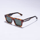 Tom Miller Select 012 rectangle sunglasses, tortoise frame, green lens #Eyewear frame color_Tortoise / Green Lens