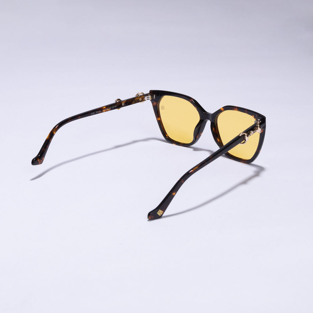 Tom Miller Elite 015 cat eye sunglasses, tortoiseshell frame, yellow lens