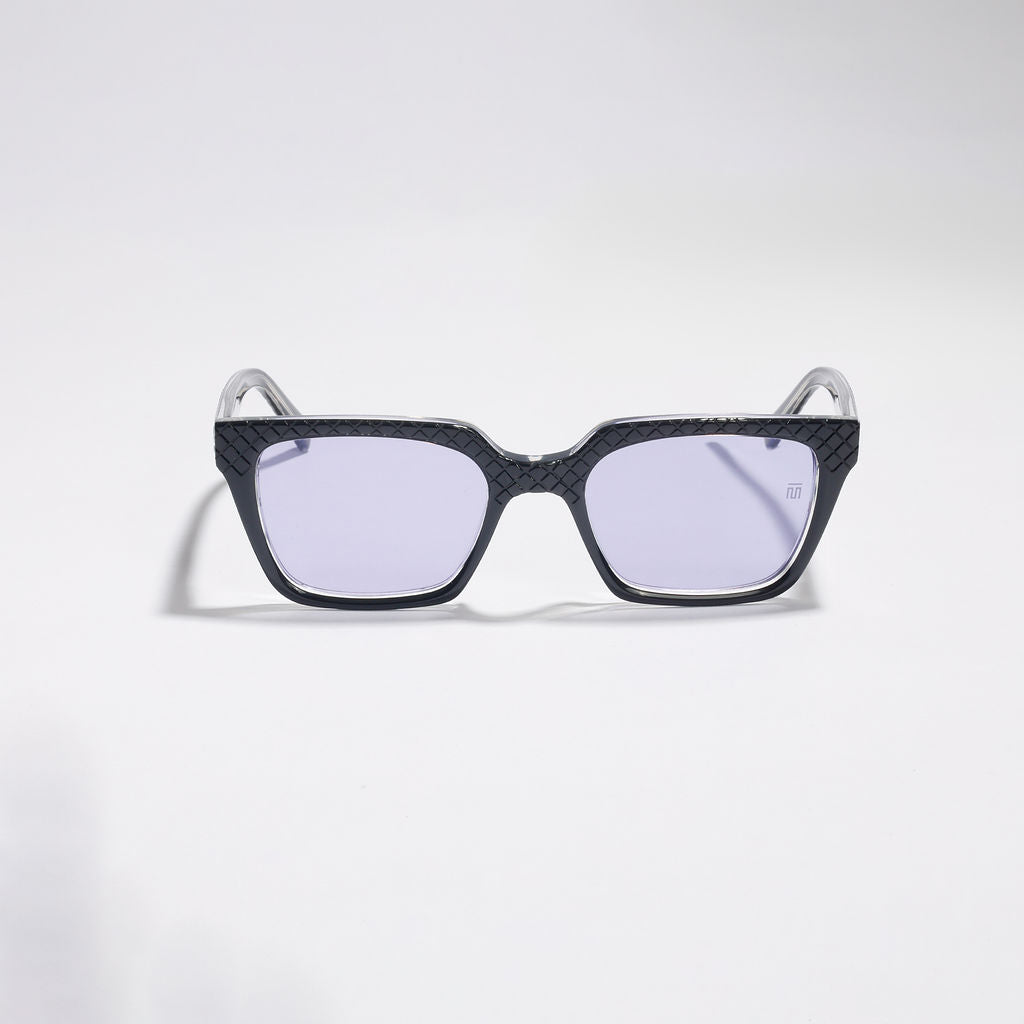 Tom Miller Select 006 cat eye sunglasses, black frame, purple lens
