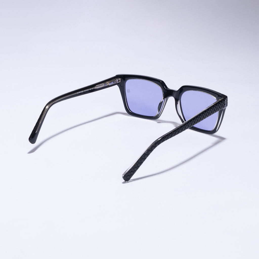 Tom Miller Select 006 cat eye sunglasses, black frame, purple lens