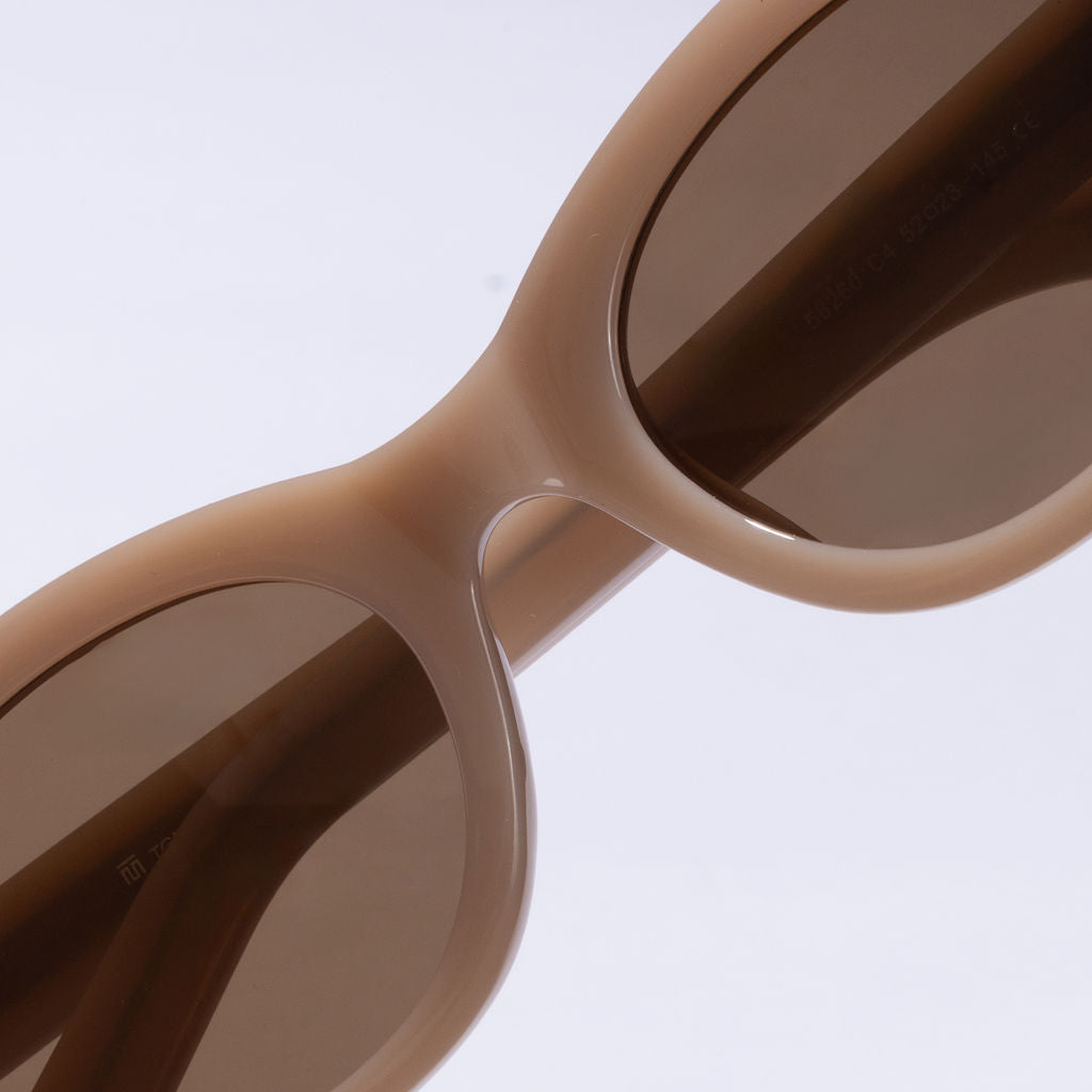 Tom Miller Essential 004 cat eye sunglasses, peach frame, brown lens