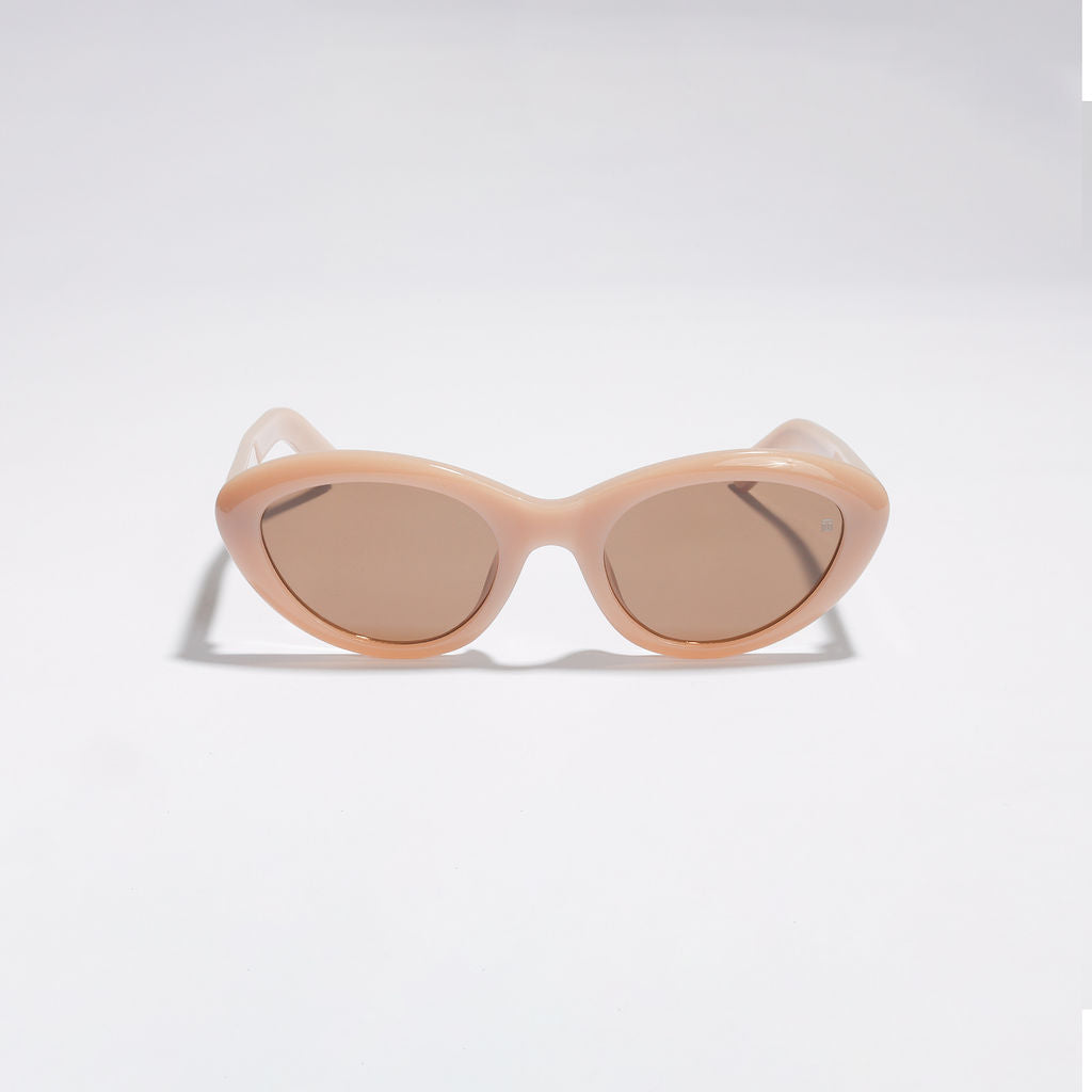 Tom Miller Essential 004 cat eye sunglasses, peach frame, brown lens