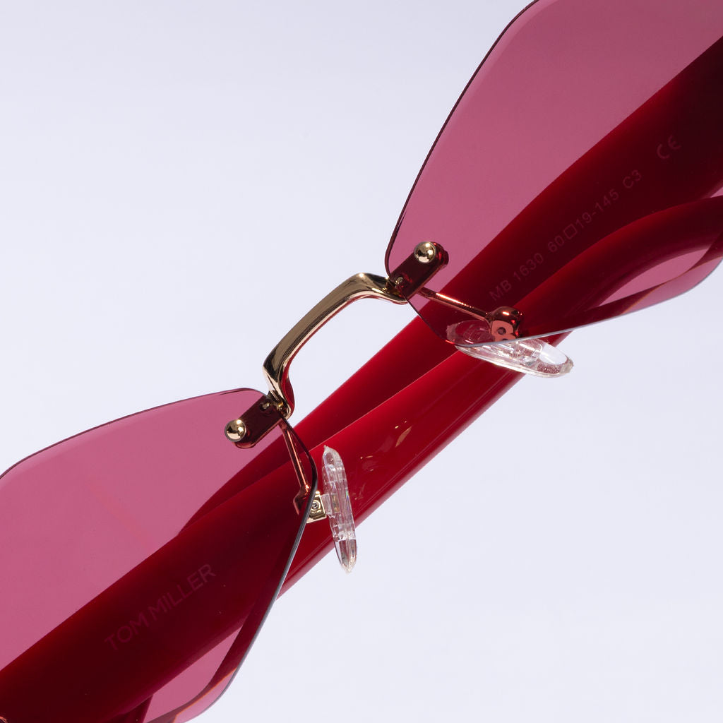 Tom Miller Elite 003 diamond sunglasses, red frame, red lens