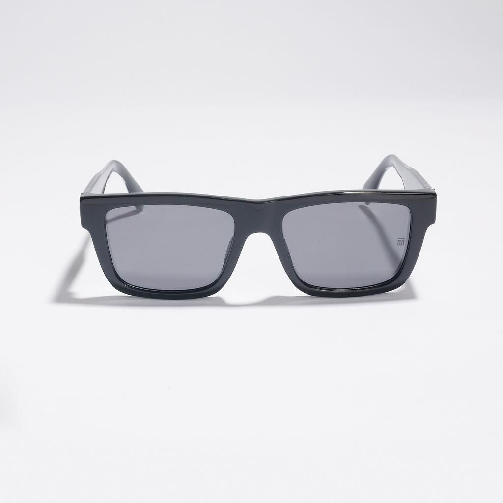 Tom Miller Elite 002 square sunglasses, black frame, grey lens