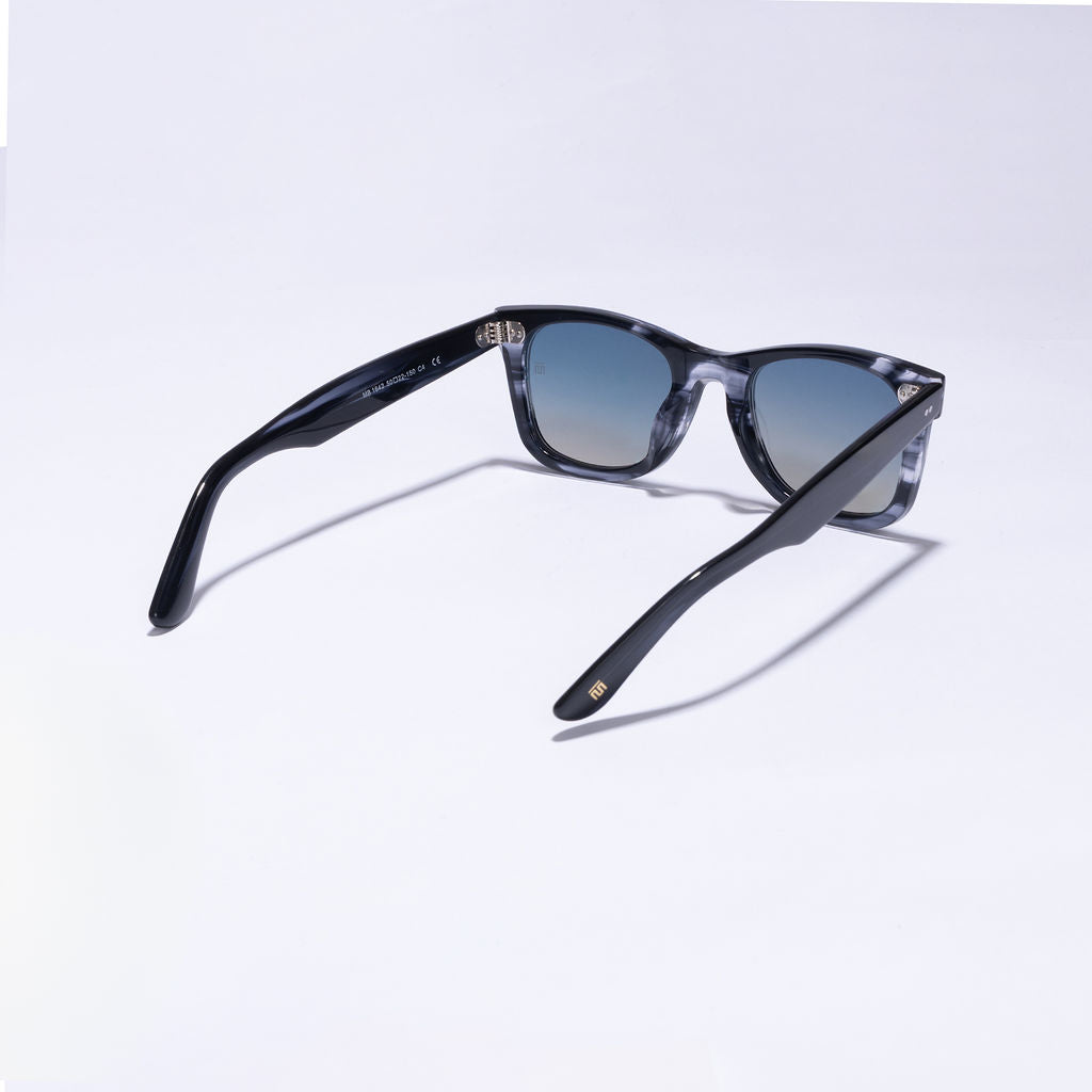 Tom Miller Elite 001 wayfarer sunglasses, blue frame, blue lens