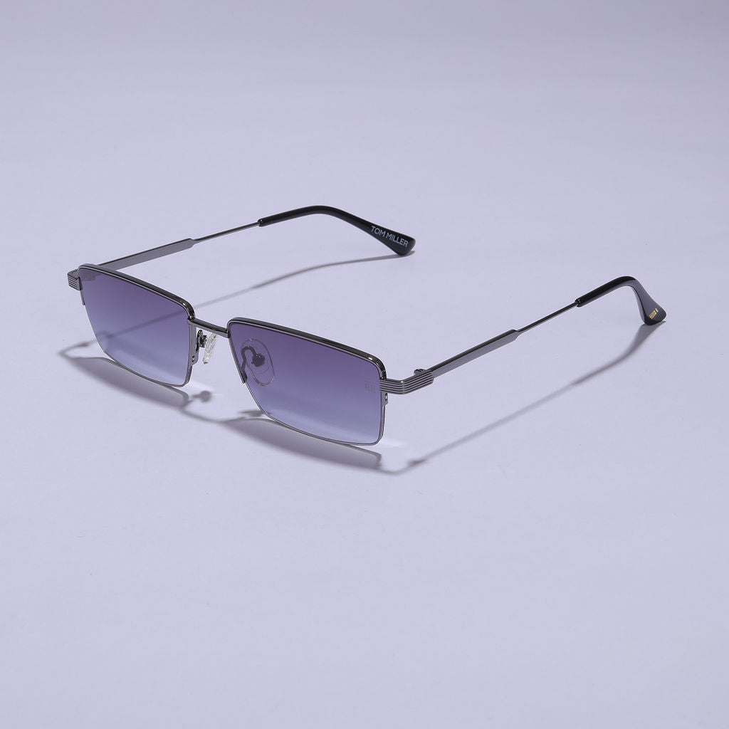 Tom Miller Select 001 rectangle sunglasses, gunmetal frame, grey lens #Frame Color_Gun Metal / Grey Lens